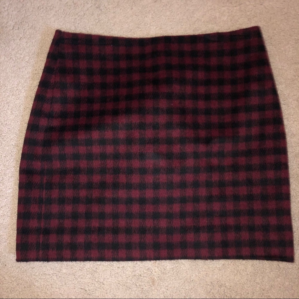 Madewell Red and Black Mini Skirt